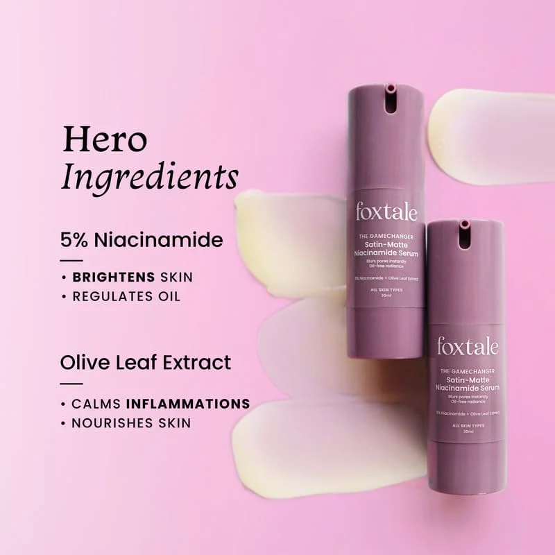 سرم صورت نیاسینامید 5% فاکستیل | محو کننده لک ها و جای جوش | کاهش لکه های تیره | کنترل کننده چربی و روشن کننده پوست | سبک و غیر چسبنده | مناسب انواع پوست | آقایان و بانوان - 30 میلی لیتر