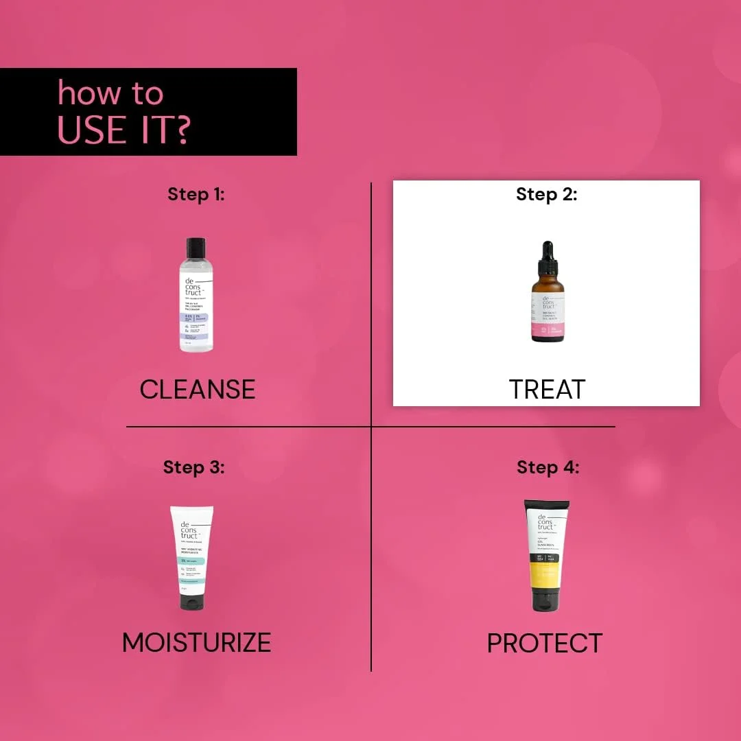 سرم کنترل جوش Deconstruct D.S. | 8% پتاسیم آزلوئیل دی گلیسینات + 5% اسید سوکسینیک | سرم صورت ضد آکنه، ضد لک، جای جوش و تیرگی | 30 میلی لیتر