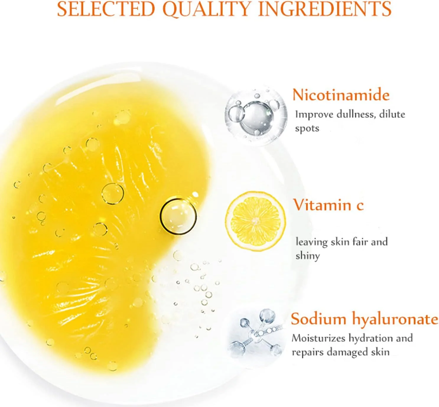 سرم صورت ویتامین C پرتقال دیسار بیوتی، حاوی هیالورونیک اسید، مرطوب کننده، ترمیم کننده پوست و احیا کننده آبرسانی، 30 میلی لیتر