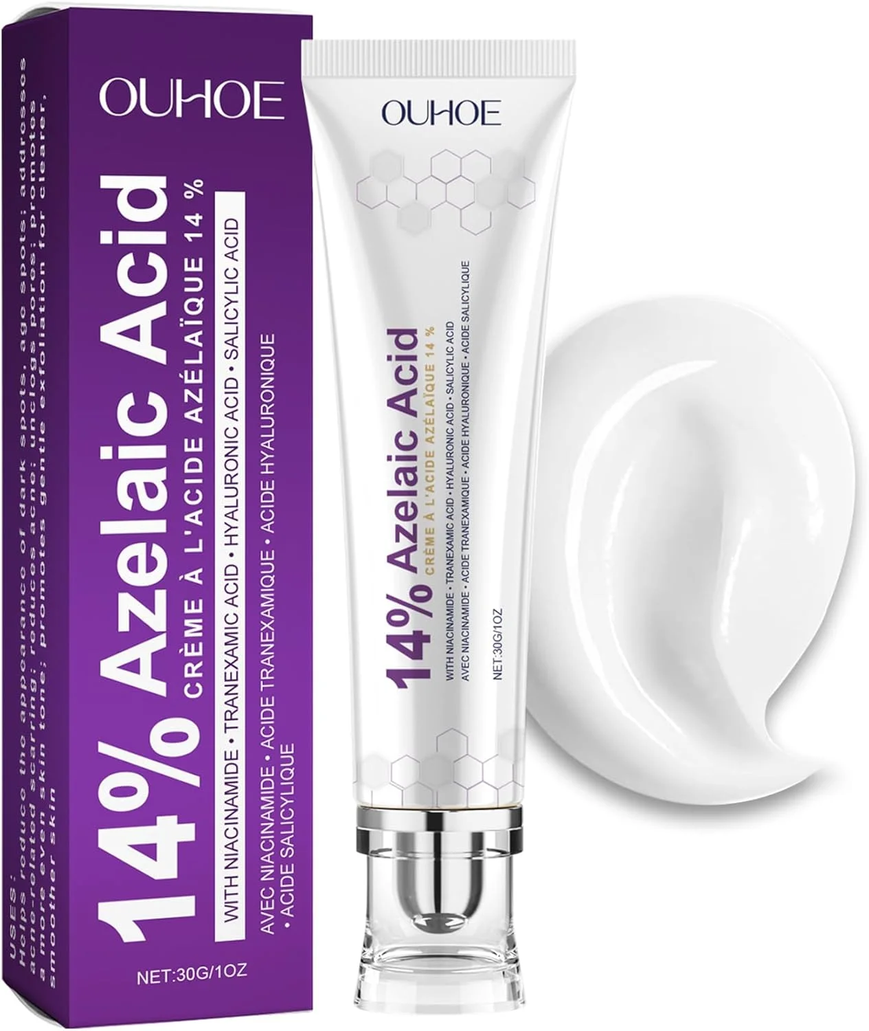 کرم ضد جوش حاوی 14% آزلائیک اسید丨سرم پیشرفته آزلائیک اسید丨تسکین دهنده قرمزی صورت، مراقبت از پوست کاهش دهنده قرمزی丨جلوگیری از ایجاد جوش، تسکین جوش ها، شفاف کننده پوست، التیام بخش تحریکات