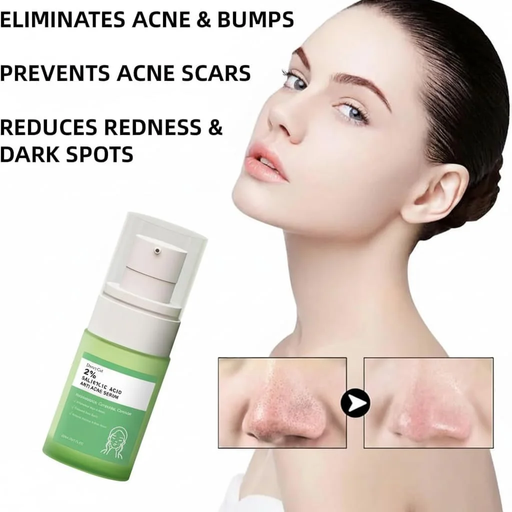 لایه بردار ۲% سالیسیلیک اسید آزونی، محلول سالیسیلیک اسید، سرم ملایم صورت برای پوستی صاف تر و شفاف تر، سرم ضد جوش، مناسب برای انواع پوست