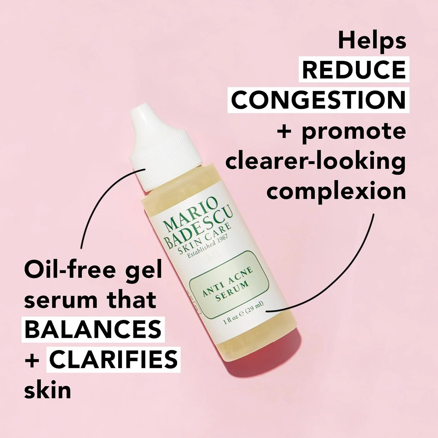 سرم ضد جوش ماریو بادسکو برای پوست مختلط و چرب | ژل-سرم شفاف کننده که منافذ مسدود شده را هدف قرار می دهد | فرموله شده با اسید سالیسیلیک و گلیسیرین | 30 میلی لیتر