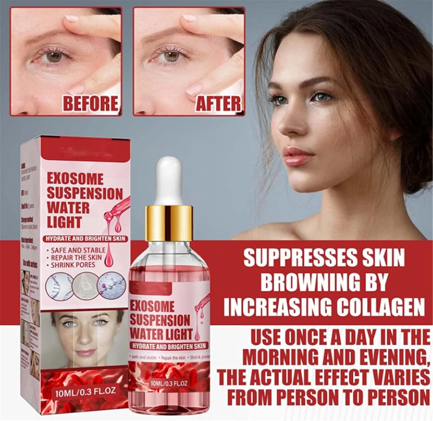 سرم صورت ضد چروک، سرم ضد پیری صورت برای زنان، درمان جای زخم و آکنه، سرم صورت برای روشن و صاف کردن خطوط ریز (3 عدد)