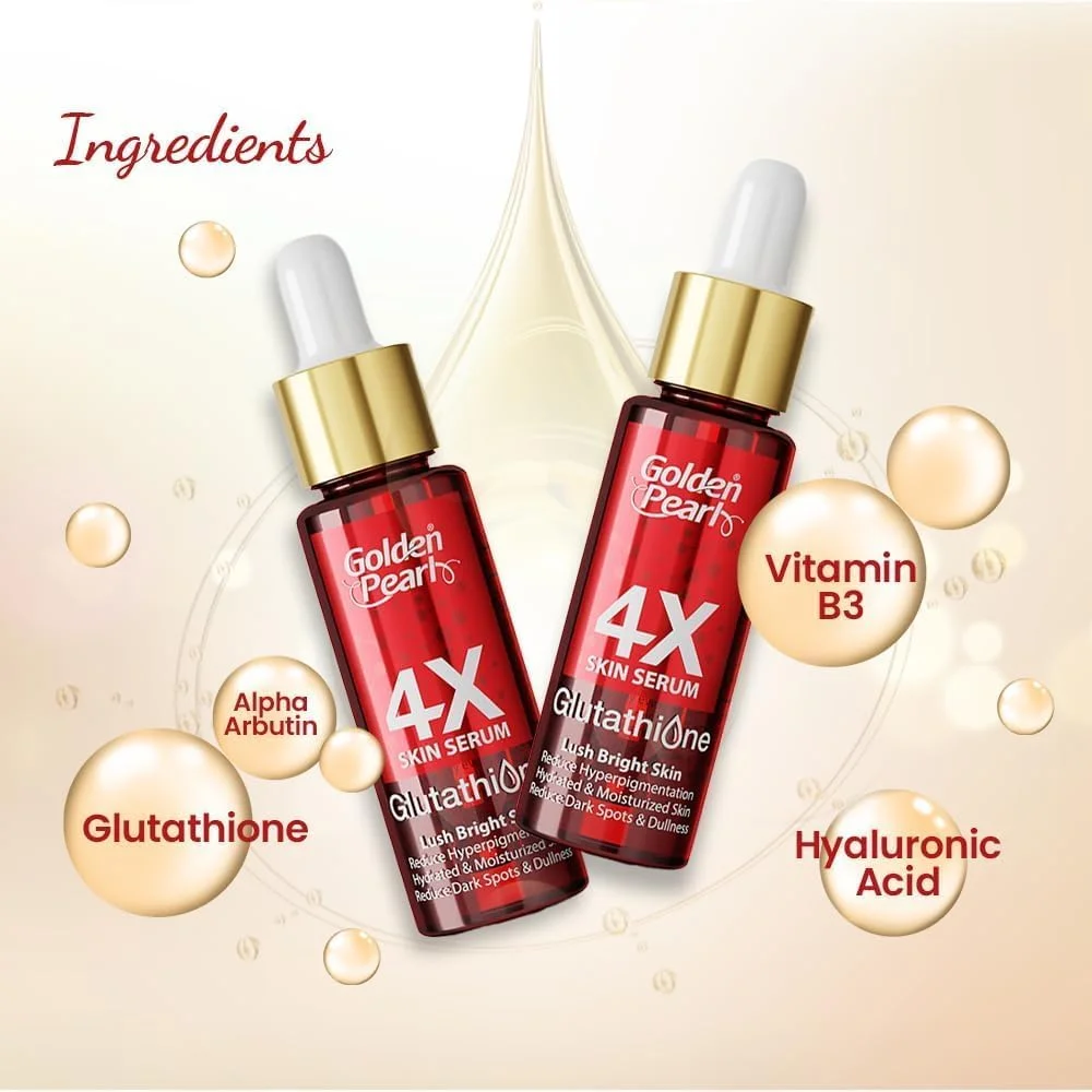 سرم پوست مروارید طلایی حاوی گلوتاتیون 4X، روشن کننده و درمان لک های پوستی، 20 میلی لیتر، بسته 2 عددی