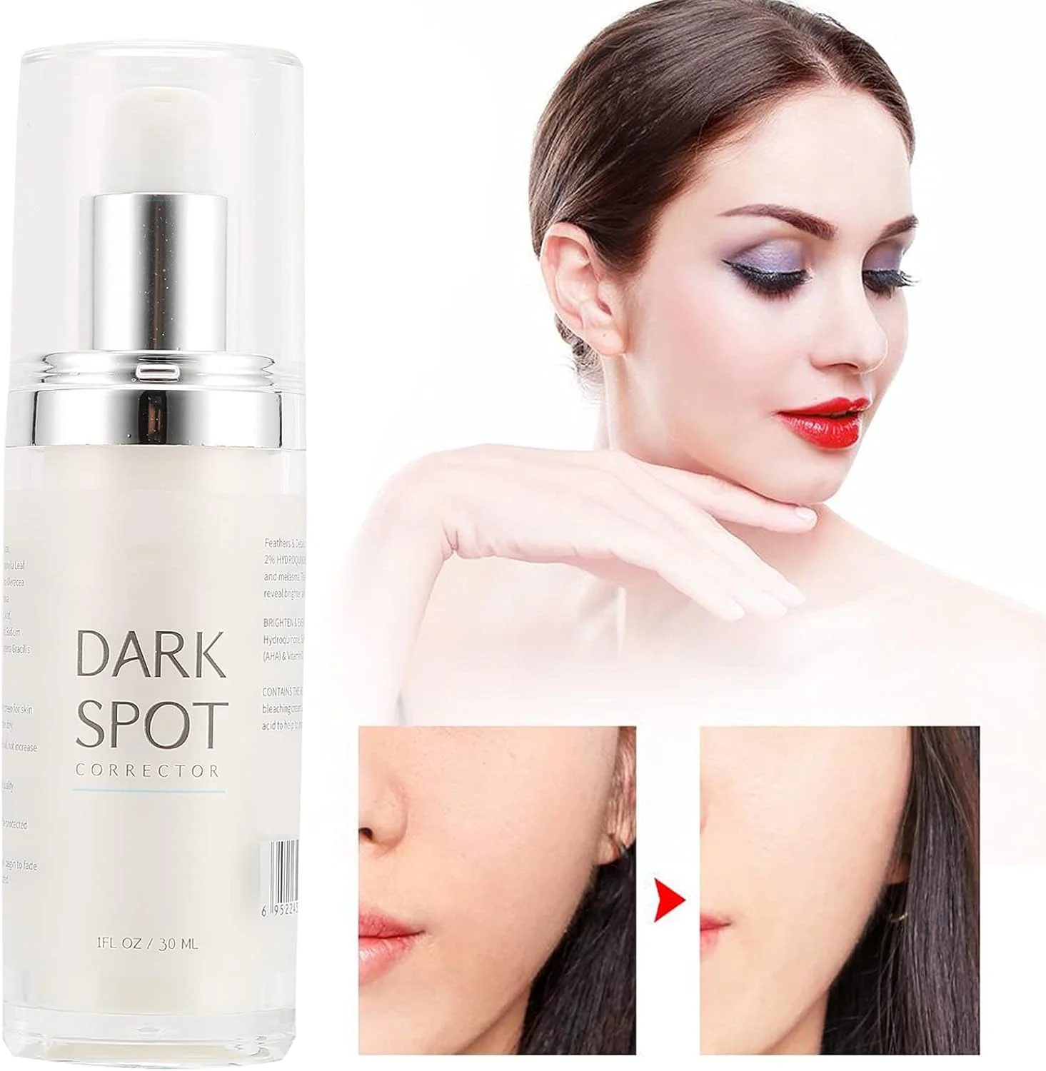 سرم ترمیم کننده پوست برای مرطوب سازی، روشن کننده، محو کردن لکه های تیره، سرم صورت ضد چروک، سرم مغذی و سفید کننده، ضد پیری و بهبود رنگدانه های پوست