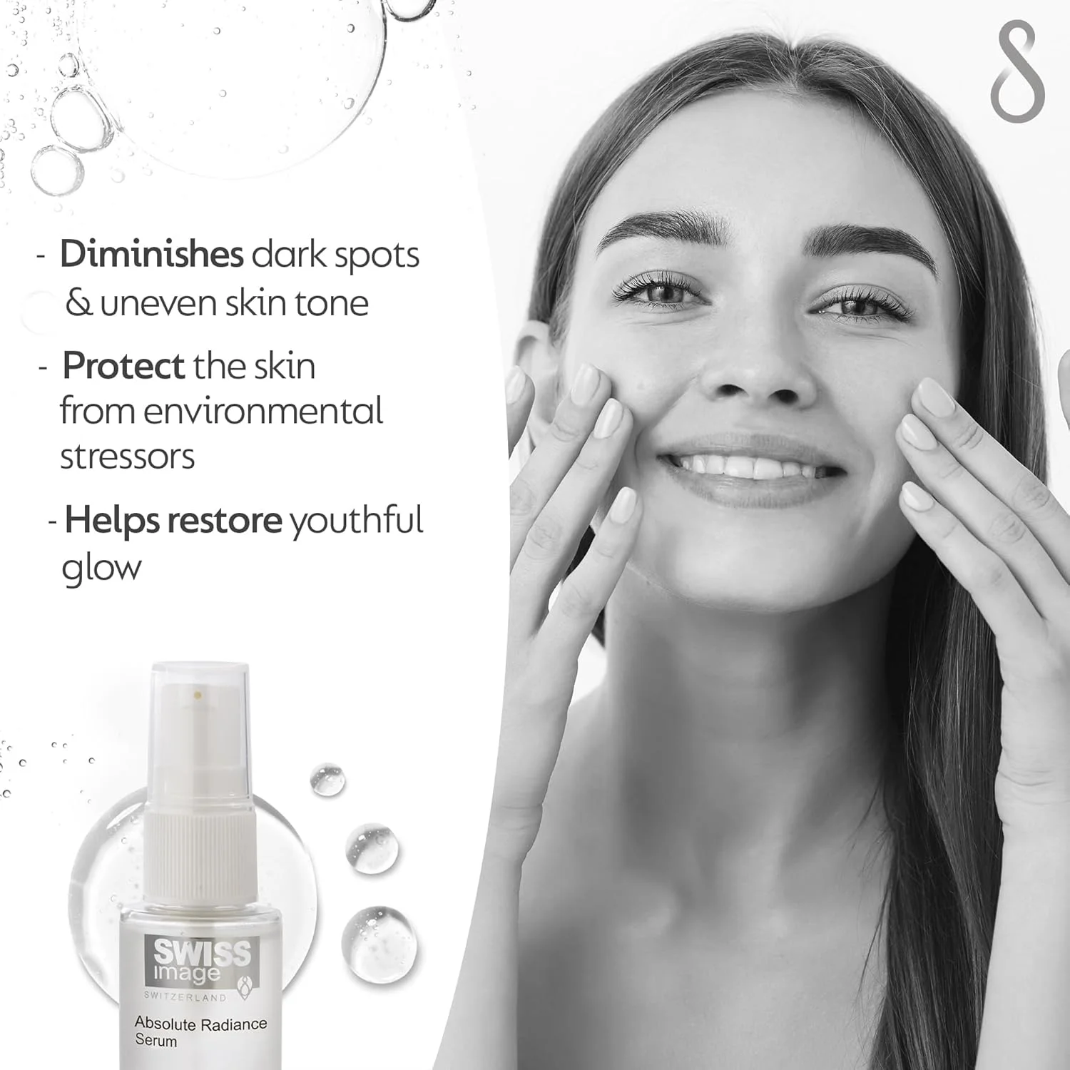 سرم روشن کننده صورت سوئیس ایمیج حاوی نیاسینامید 30 میلی لیتر | کاهش لکه های تیره، عیوب و رنگدانه ها برای پوستی یکدست | سرم سبک و غیر چرب | مناسب انواع پوست | آقایان و بانوان | ساخت سوئیس