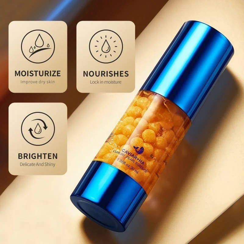 سرم مروارید لوکس اسانس خاویار و هیالورونیک اسید - 30 میلی لیتر مرطوب کننده، روشن کننده، سفت کننده و آبرسان پوست با مروارید خاویار سفید برای پوستی درخشان و جوان