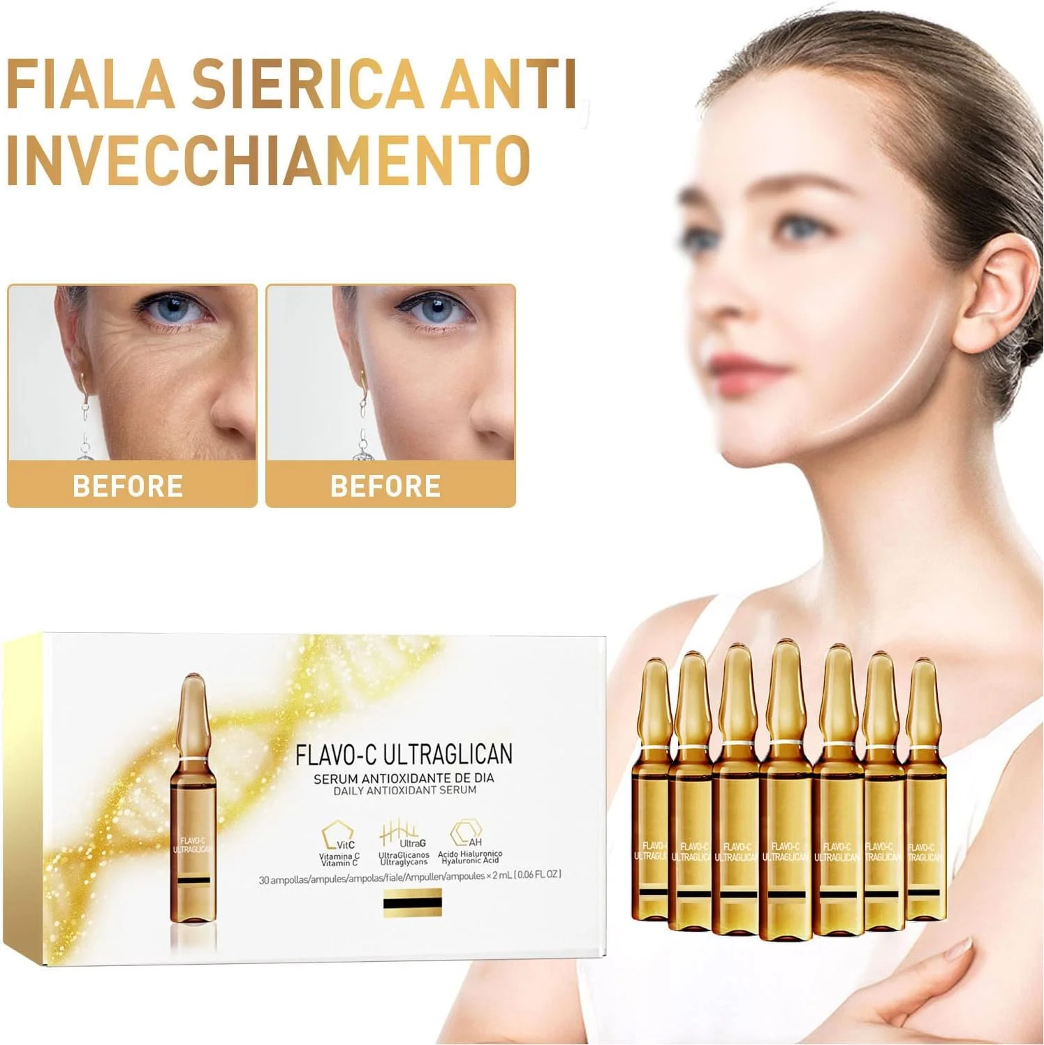 ۲ جعبه سرم صورت ضد چروک، آبرسان صورت، سفت کننده پوست، روشن کننده، پالایش منافذ، سرم صورت با بافت سبک، مراقبت از پوست برای بانوان (مجموعا ۱۴ عدد)