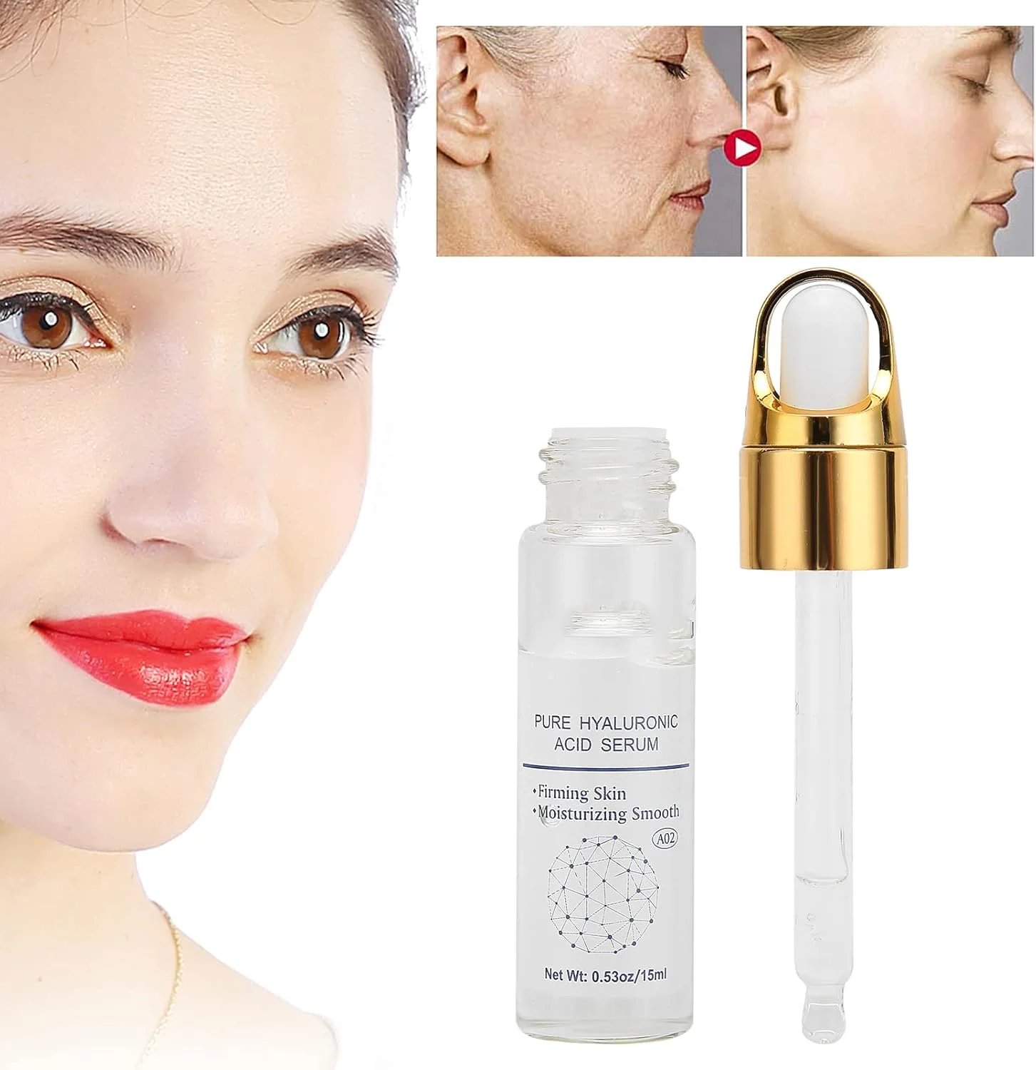 سرم مرطوب کننده صورت هگزا پپتید اسید هیالورونیک آبرسان و روشن کننده پوست سرم صورت 15 میلی لیتر