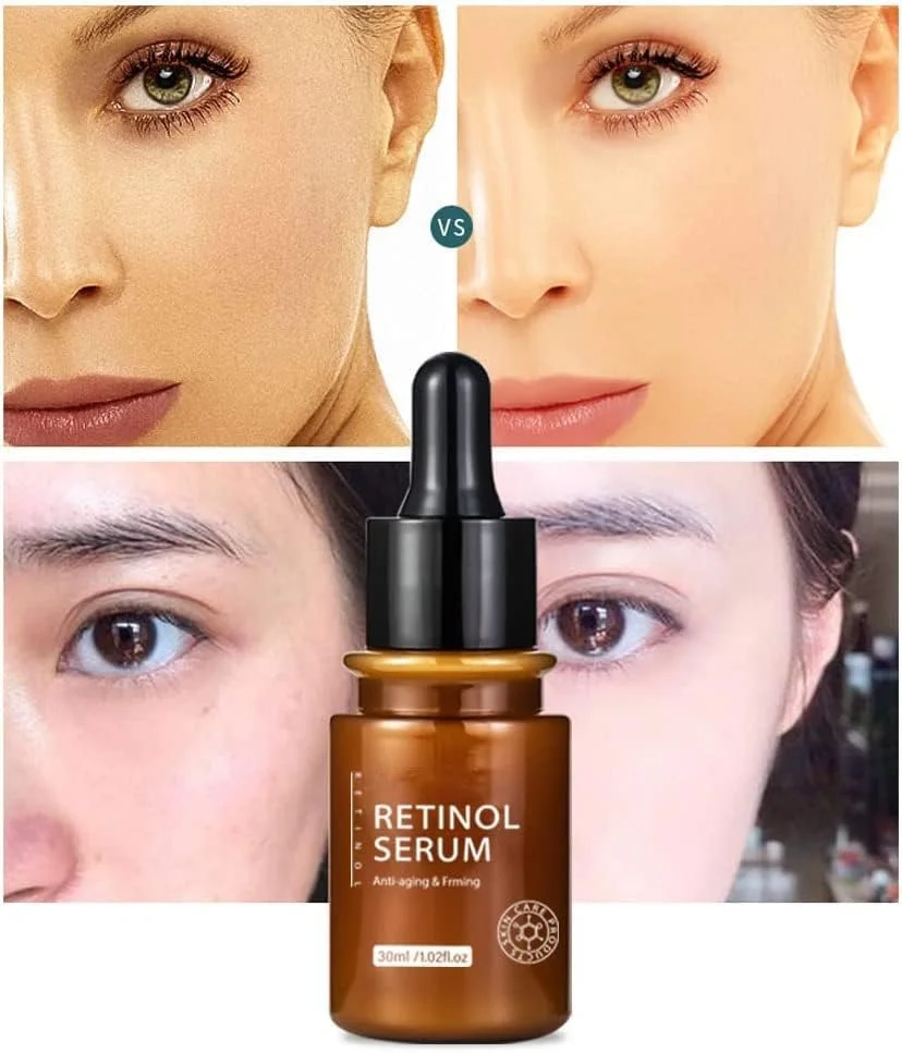 اسانس صورت ضد پیری رتینول جدید 2022، سرم روشن کننده پوست برای لکه های تیره، اسانس ضد چروک فوری، سرم صورت ضد پیری، سرم رتینول برای صورت ضد پیری (1 عدد)