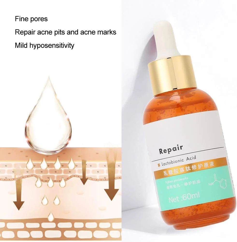سرم صورت، سرم صورت با لاکتوبیونیک اسید برای آبرسانی و مرطوب کردن پوست، کوچک کردن منافذ و روشن کردن پوست، 60 میلی لیتر