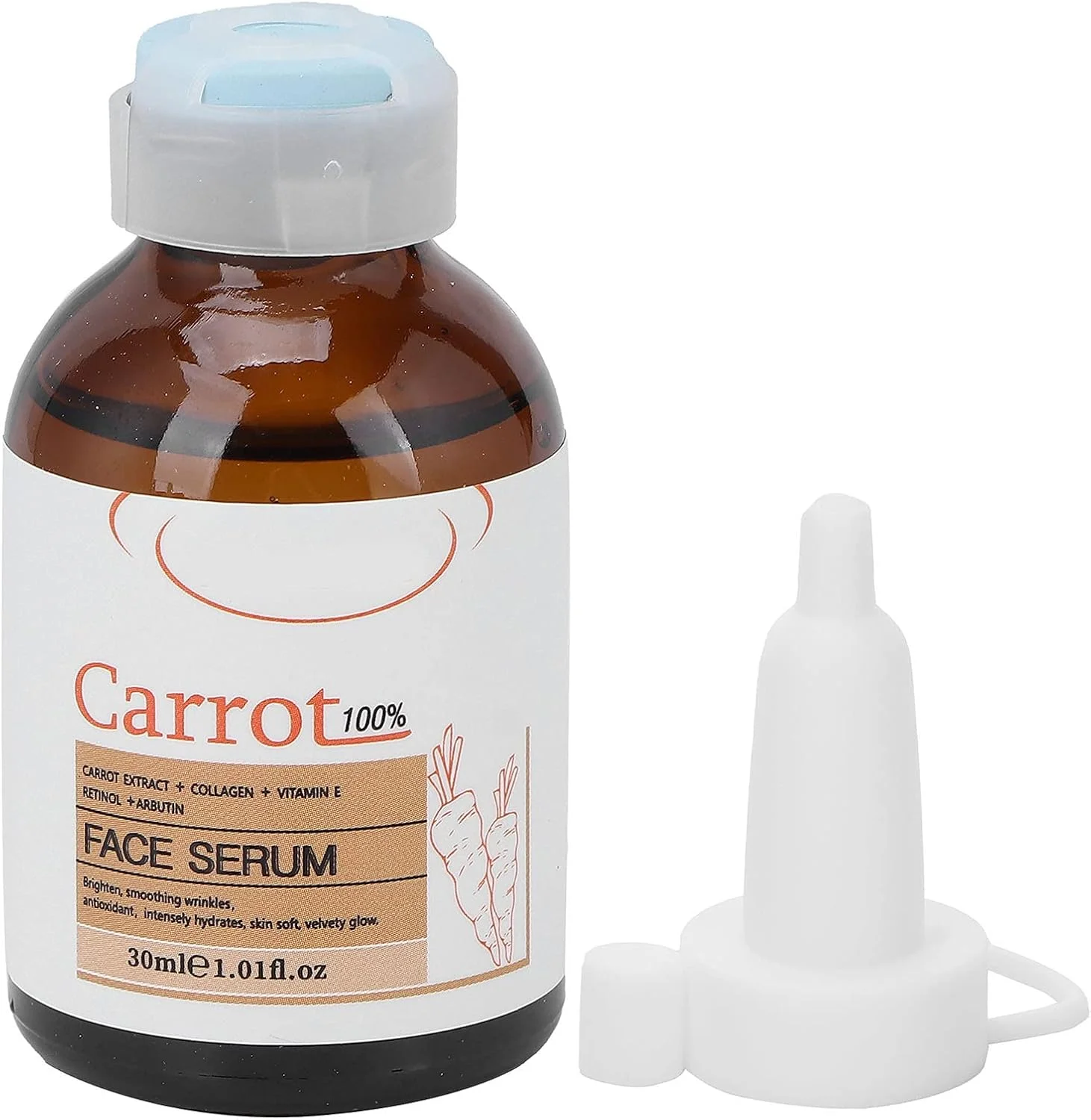 سرم صورت عصاره هویج، سرم اسید هیالورونیک برای صورت، کاهش چین و چروک، روشن کننده و حفظ جوانی، قابل حمل و ضروری برای لیفتینگ پوست، مناسب برای انواع پوست