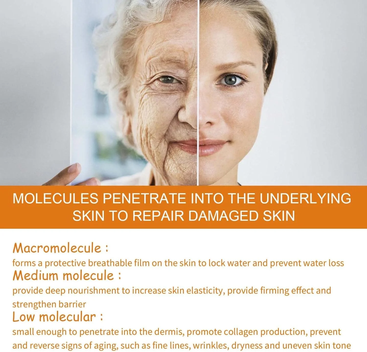 سرم ویتامین C خالص، سرم ویتامین C برای صورت با سرم هیالورونیک اسید، سرم روشن کننده و ضد پیری صورت، سرم ویتامین C برای لکه های تیره صورت، یکنواخت کننده رنگ پوست، خطوط و چین و چروک (3 عدد)