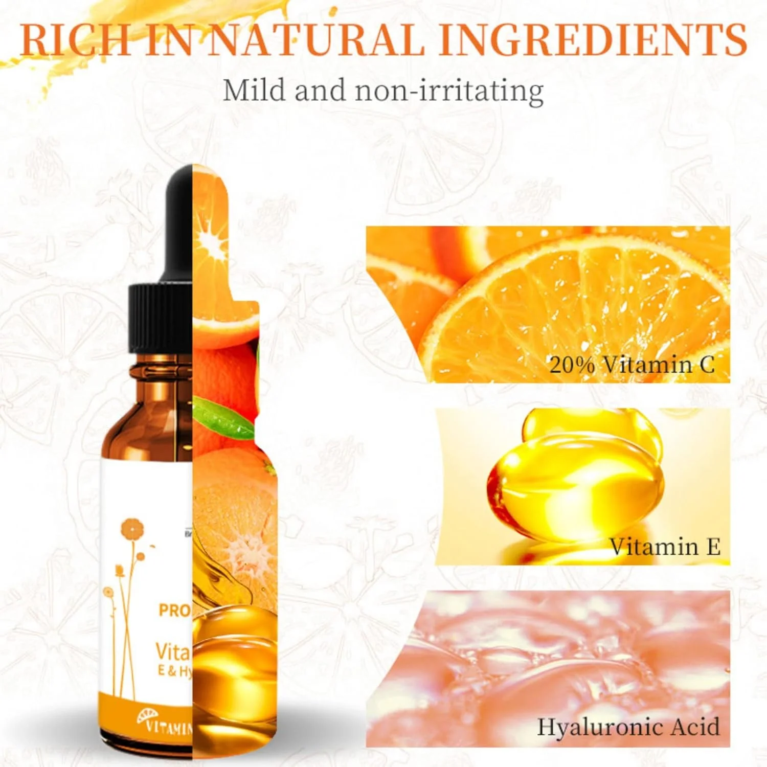 سرم صورت ویتامین C آبرسان حاوی هیالورونیک اسید روشن کننده و مرطوب کننده