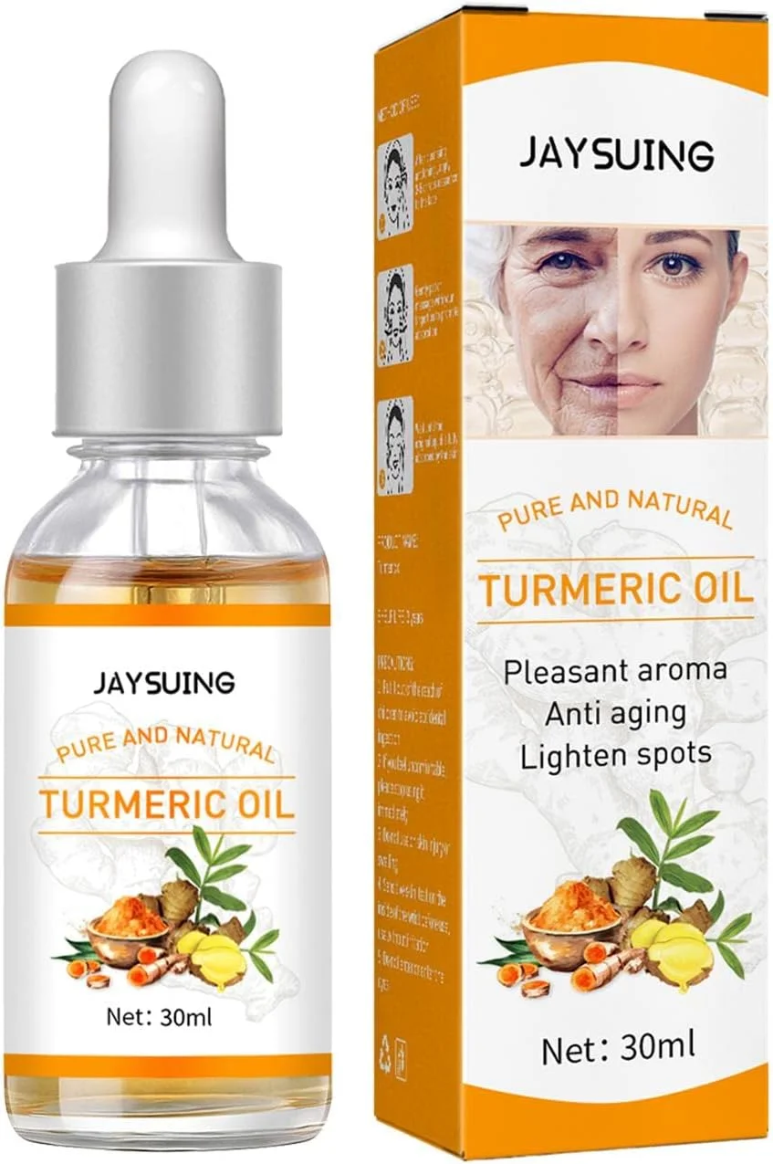 روغن صورت زردچوبه، سرم روشن کننده صورت | سرم صورت برای کاهش چین و چروک و خطوط ریز صورت، سفت کننده، روشن کننده و بهبود پوست صورت