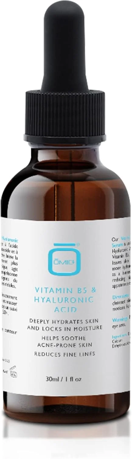 سرم هیالورونیک اسید Omic+ | 30 میلی لیتر / 1 اونس مایع | سرم صورت ضد پیری | آبرسان عمیق و قفل کننده رطوبت | سرم روشن کننده صورت | سرم مرطوب کننده صورت حاوی ویتامین B5