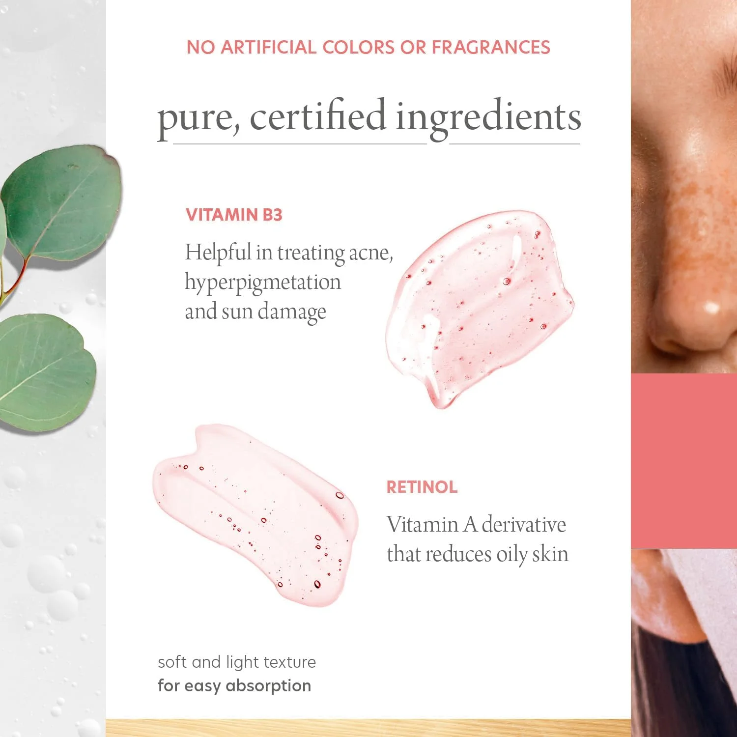 سرم صورت رتینول و نیاسینامید Pure Formula - درمان لک ها، جای جوش و نقاط تیره، روشن کننده و ضد پیری - مراقبت از پوست کره ای بدون تست حیوانی - مناسب انواع پوست - 50 میلی لیتر