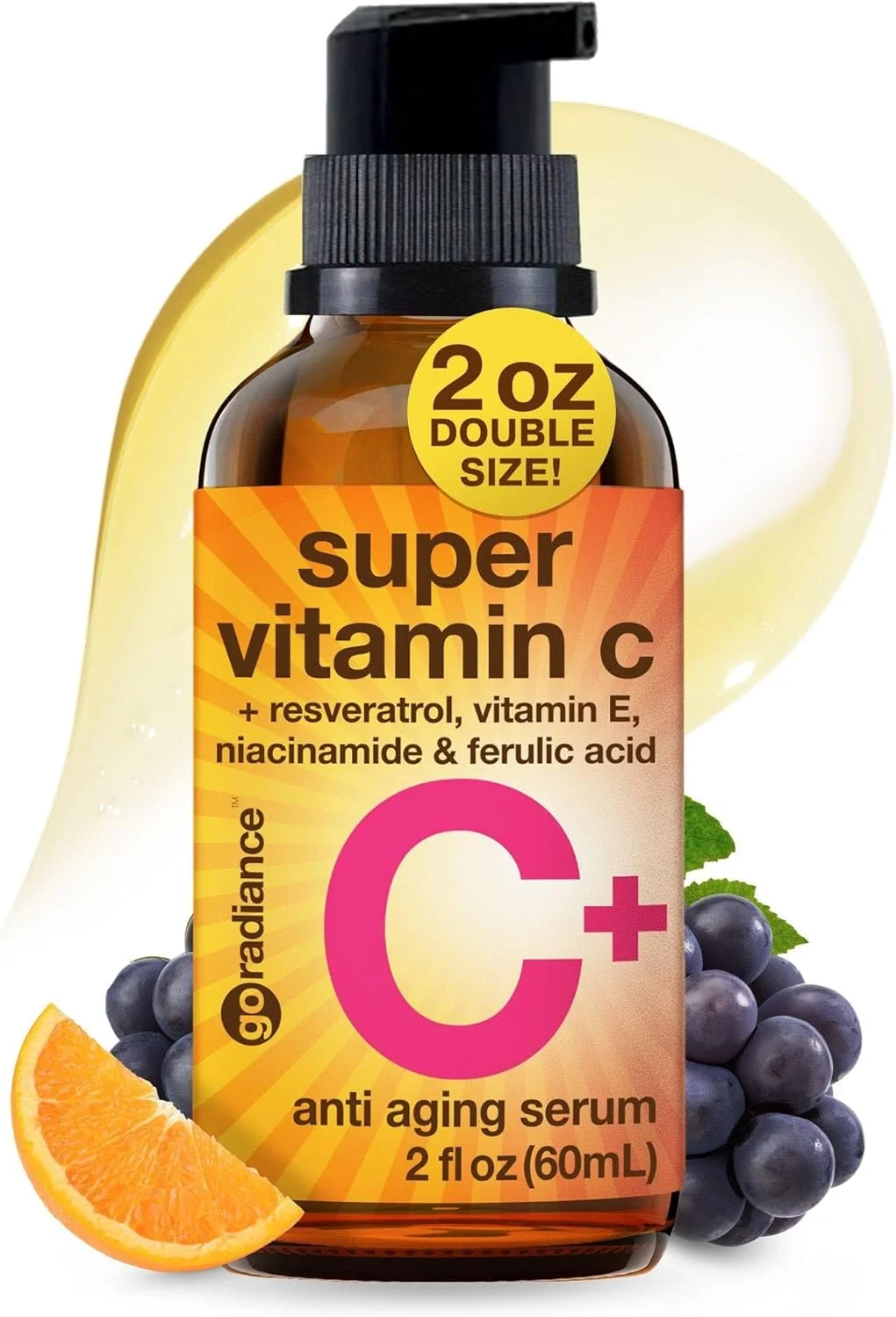 سرم ویتامین C فوق العاده برای صورت (دو برابر حجم) به همراه نیاسینامید، سرم ویتامین C ۵٪ برای صورت به همراه هیالورونیک اسید و رزوراترول، سرم های روشن کننده ضد پیری برای مراقبت از پوست، سرم صورت ویتامین C، E