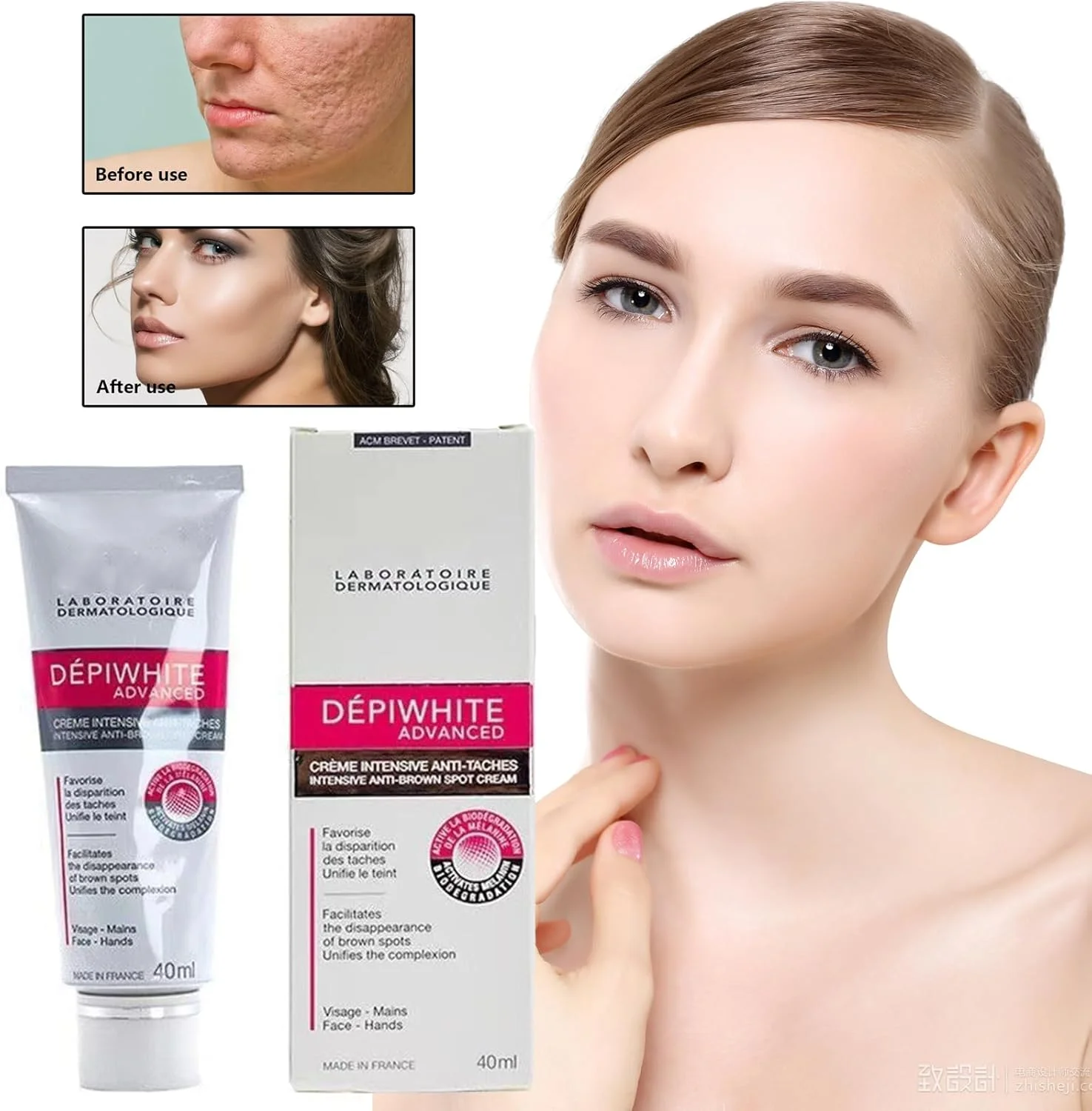 کرم اصلاح کننده لکه‌های تیره ۴۰ میلی لیتر - درمان روشن کننده برای یکنواخت کردن رنگ پوست و رفع تیرگی - سرم آبرسان صورت برای انواع پوست