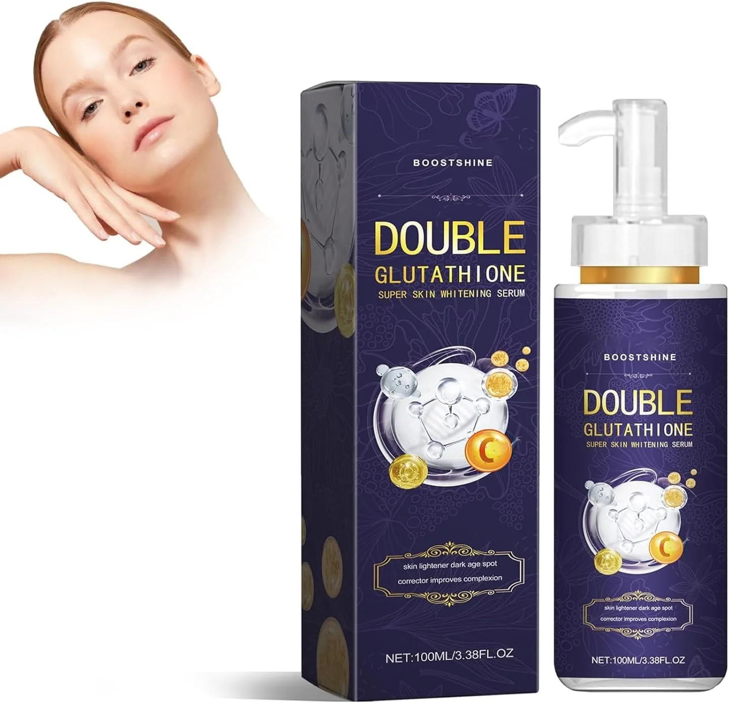 مراقبت از پوست صورت ضد پیری، سرم صورت برای کاهش چین و چروک با نیاسینامید و ویتامین C، سرم ضد چروک، اسانس صورت، کاهش دهنده چین و چروک، سفت کننده پوست و روشن کننده، مناسب برای انواع پوست، 100