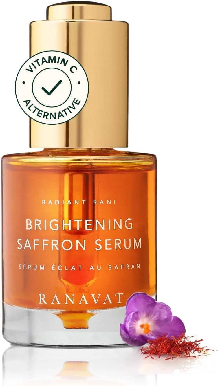سرم صورت روشن کننده زعفران راناوات - سرم صورت اصلاح کننده تغییر رنگ، اصلاح کننده لکه‌های تیره، جایگزین ویتامین C و درمان هایپرپیگمنتیشن - پوست را با درخشش سالم ترک می‌کند (30 میلی لیتر)