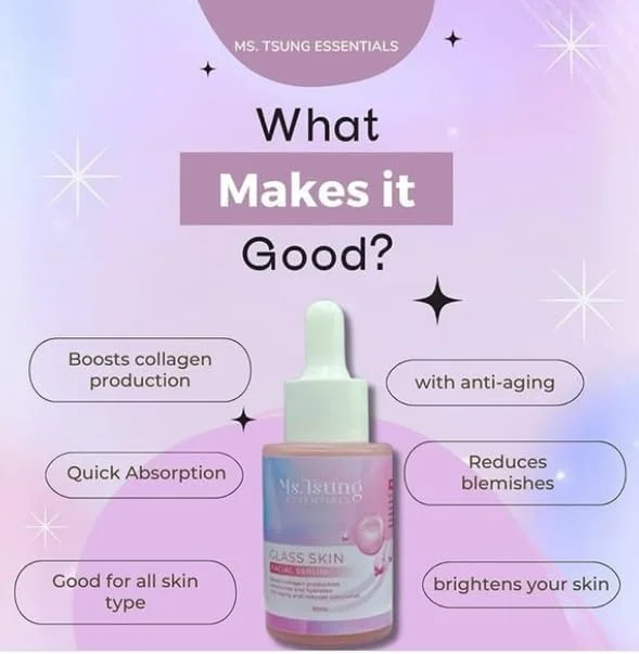 سرم صورت پوست شیشه ای، 30 میلی لیتر، نیاسینامید، کلاژن، گلیکولیک اسید، کوجیک اسید