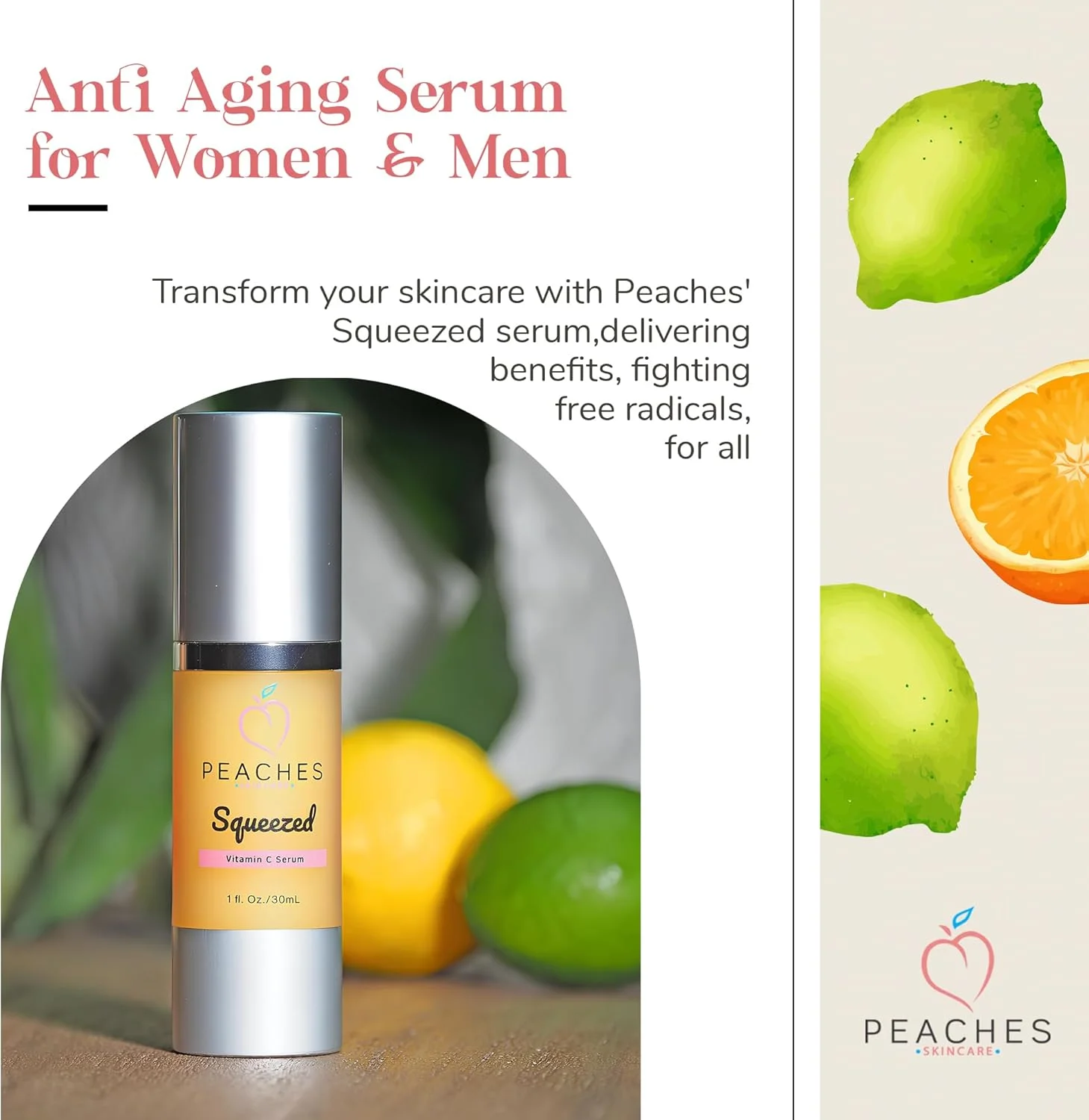 سرم صورت ویتامین C فشرده مراقبت از پوست هلو (30 میلی لیتر) - سرم روشن کننده ضد پیری با ویتامین C، طلای واقعی، عصاره آلو کاکادو - سرم صورت وگان - سرم ویتامین C برای کشسانی صورت