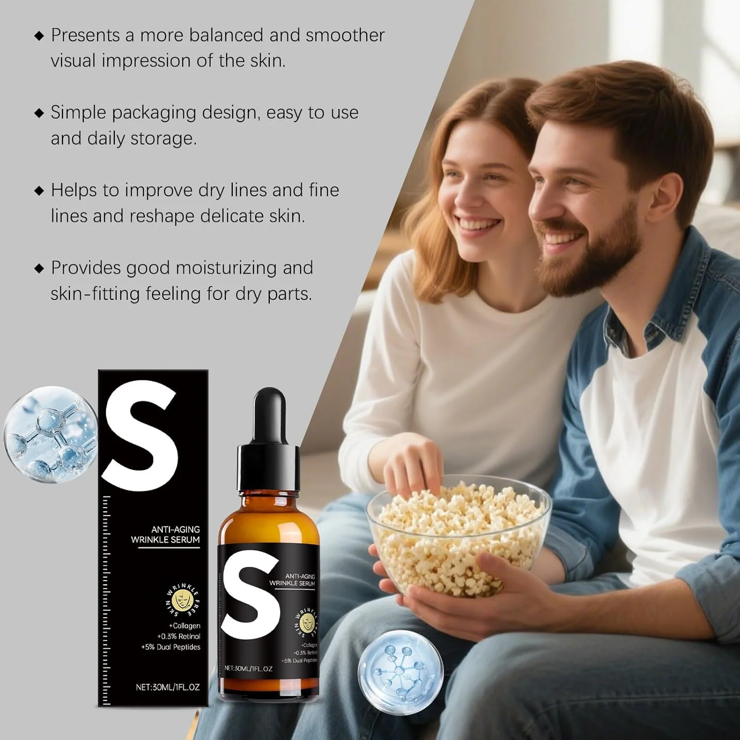 سرم ضد پیری و ضد چروک صورت، سرم رتینول برای صورت با غلظت 0.3% رتینوئید کلاژن، ترمیم سریع خطوط ریز صورت، روشن کننده و کوچک کننده منافذ باز پوست، مناسب برای درمان روزانه پوست سرم ضد پیری و ضد چروک صورت، سرم رتینول برای صورت با غلظت 0.3% رتینوئید کلاژن، ترمیم سریع خطوط ریز صورت، روشن کننده و کوچک کننده منافذ باز پوست، مناسب برای درمان روزانه پوست