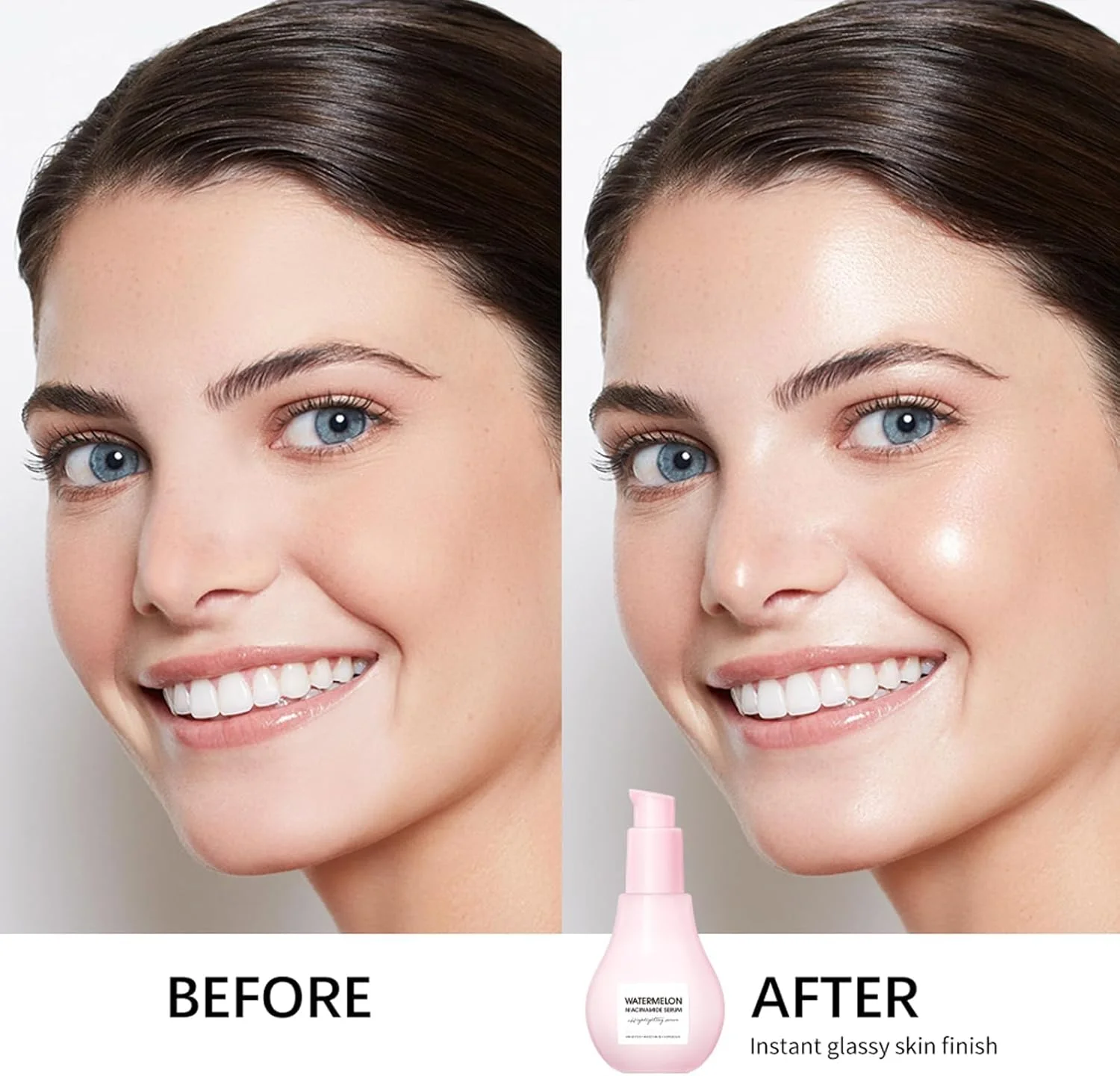 سرم آبرسان نیاسینامید هندوانه برای مراقبت از پوست صورت، آبرسان و روشن کننده حاوی هیالورونیک اسید، گلیسیرین و ویتامین E، سرم سبک صورت و هایلایتر مایع زیرساز آرایش (75 میلی لیتر)