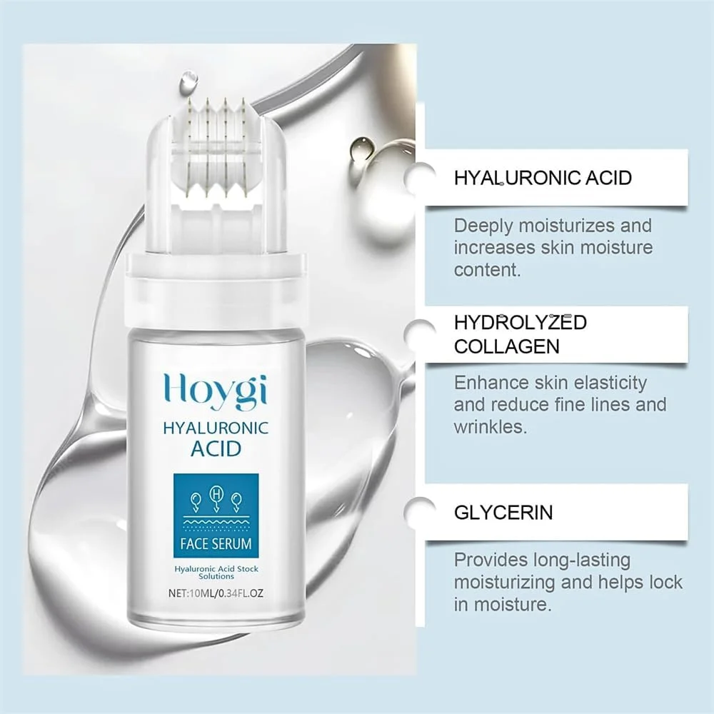 سرم هیالورونیک اسید میکرونیدلینگ، سیستم میکرو-تزریق برای آبرسانی و درمان ضد چروک صورت، صاف کننده پوست و بهبود بافت