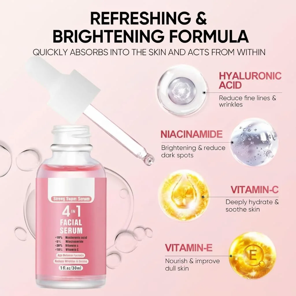 سرم صورت ویتامین C سایوسی، سرم آبرسان صورت حاوی ویتامین C، اسید هیالورونیک، نیاسینامید، ویتامین E، ضد پیری و روشن کننده، برای سفت کردن، لیفتینگ و جوانسازی پوست صورت، مناسب برای انواع پوست، 30 میلی لیتر