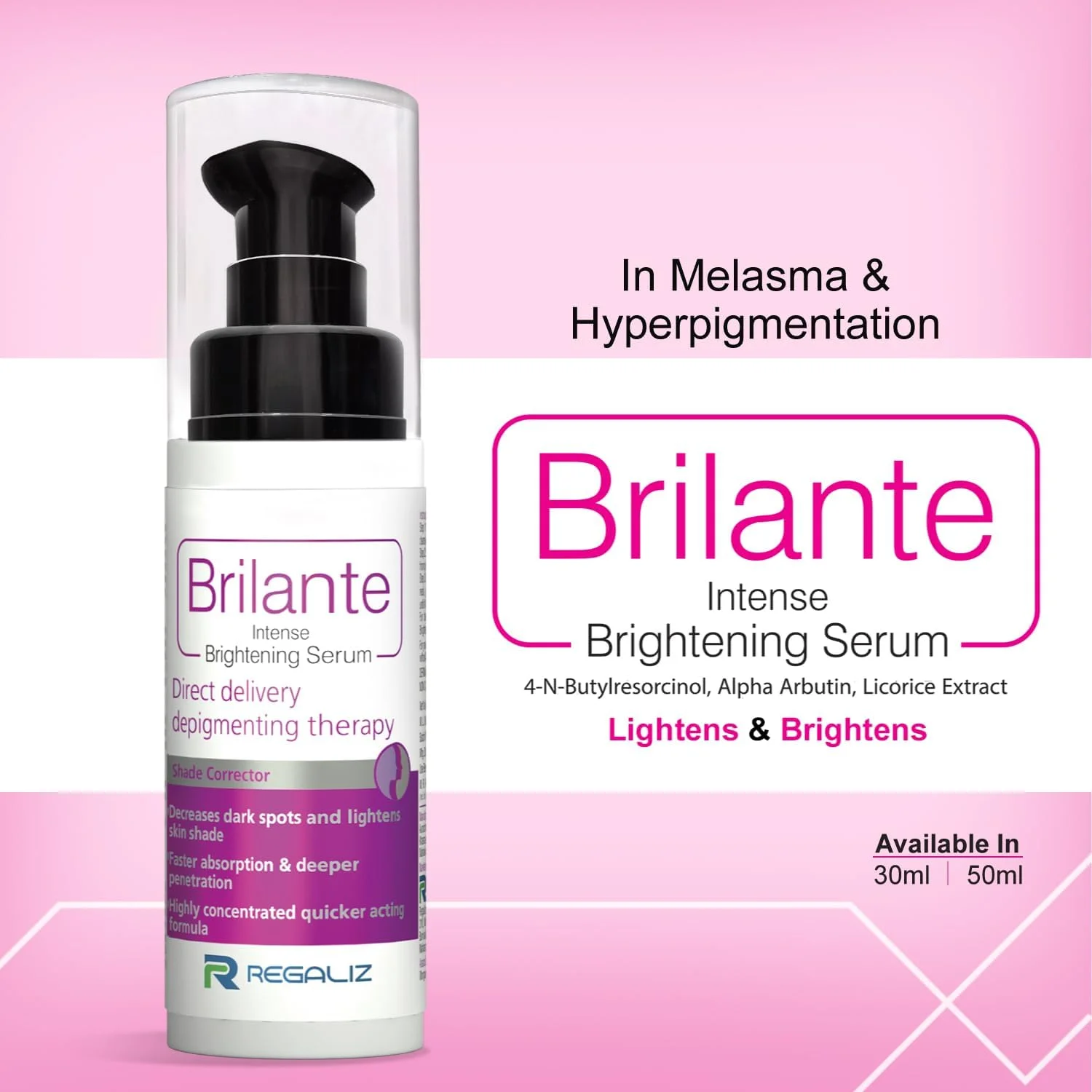 سرم روشن کننده قوی صورت REGALIZ Brilante Intense (۵۰ میلی لیتر)