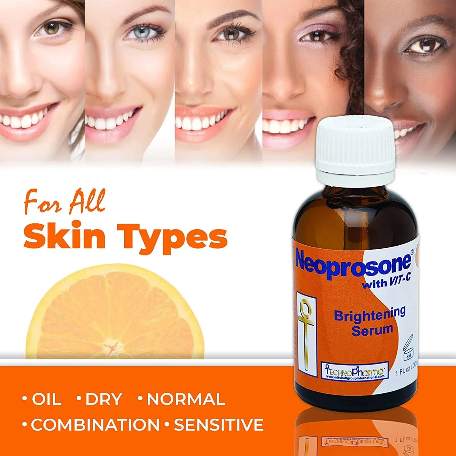 سرم روشن کننده ویتامین C نئوپروزون | 30 میلی لیتر | سرم اصلاح کننده لک تیره صورت | سرم صورت ضد چروک | سرم آبرسان و مرطوب کننده صورت با آلفا آربوتین و روغن کرچک