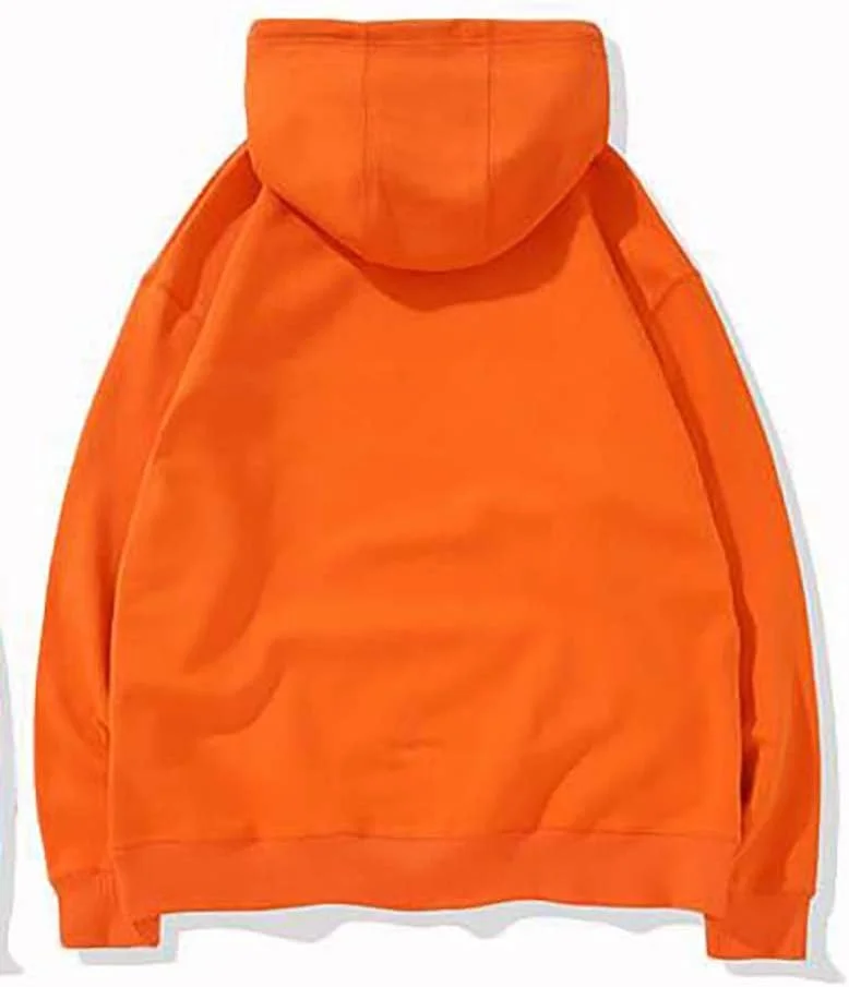 هودی مردانه پولیور. هودی ساده مردانه پنبه ای نرم (نارنجی، L)