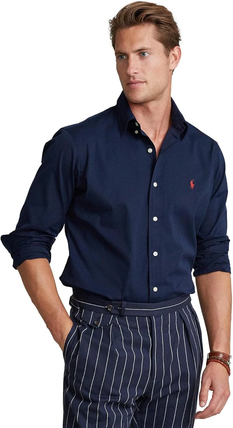 پیراهن مردانه پولو رالف لورن مدل Slim Stretch Poplin