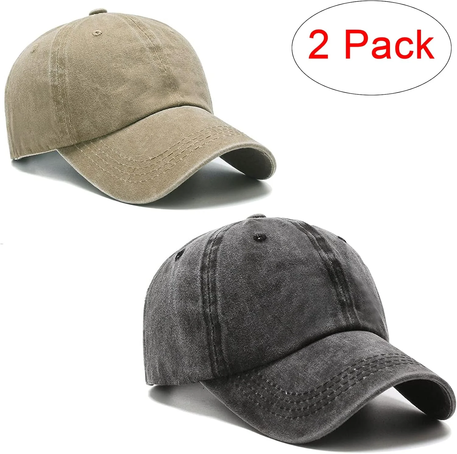 کلاه بیسبال PFFY برای پدر، سبک وینتیج، شسته شده، ظاهر کهنه، برای خانم ها و آقایان، 1/2 عدد