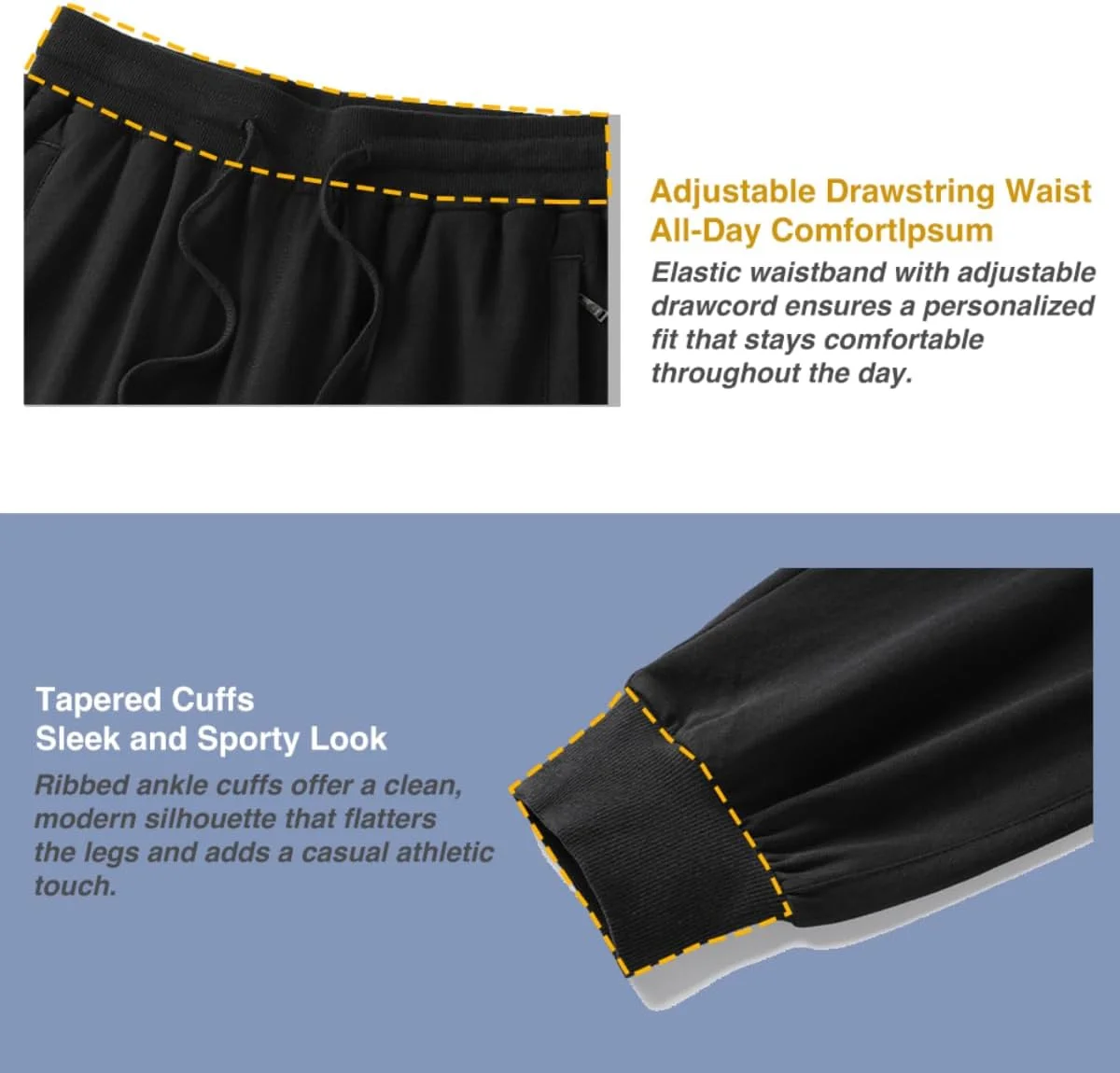 شلوار جاگر مردانه، کتان، مدل اسلیم فیت - شلوار ورزشی بند دار غیر رسمی - شلوار گرمکن با کمر کشی و جیب های زیپ دار