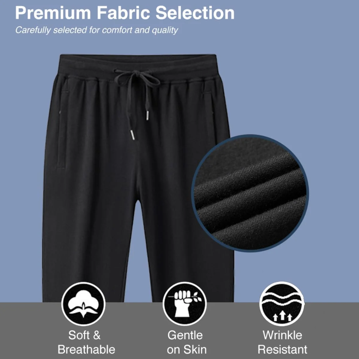 شلوار جاگر مردانه، کتان، مدل اسلیم فیت - شلوار ورزشی بند دار غیر رسمی - شلوار گرمکن با کمر کشی و جیب های زیپ دار