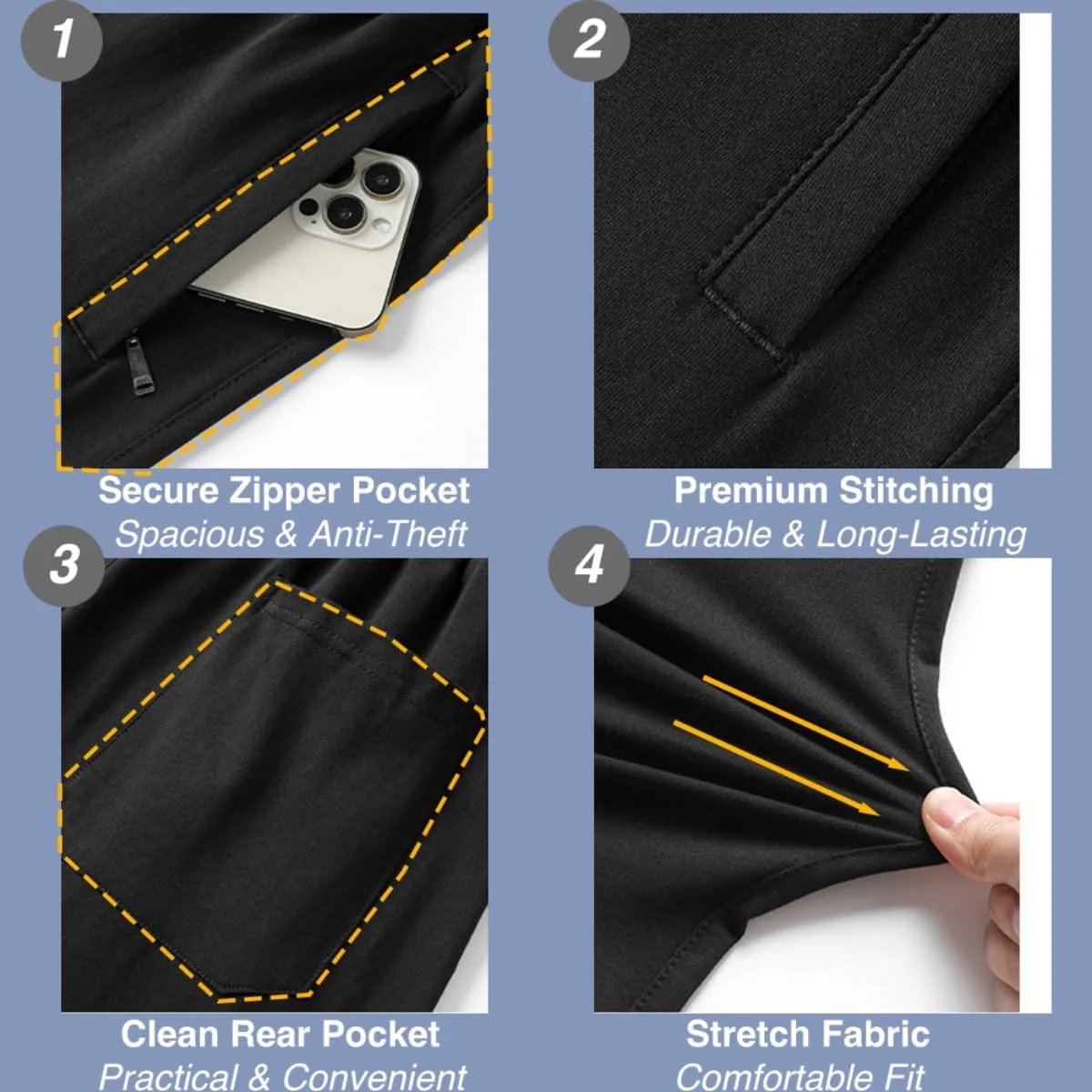 شلوار جاگر مردانه، کتان، مدل اسلیم فیت - شلوار ورزشی بند دار غیر رسمی - شلوار گرمکن با کمر کشی و جیب های زیپ دار