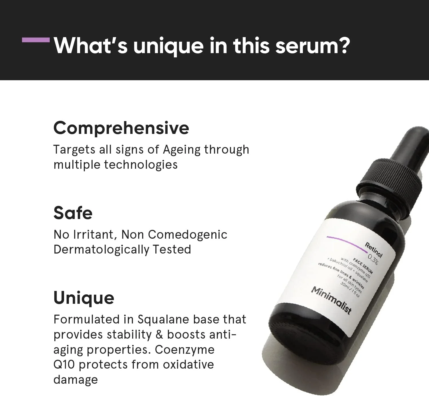 سرم صورت مینیمالیست حاوی 0.3% رتینول سرم صورت مینیمالیست حاوی 0.3% رتینول