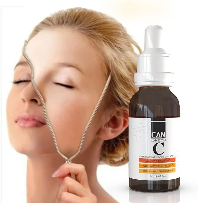 سرم ویتامین C آیکن لندن برای صورت، سرم ضد پیری و روشن کننده حاوی هیالورونیک اسید برای لک های تیره، 30 میلی لیتر