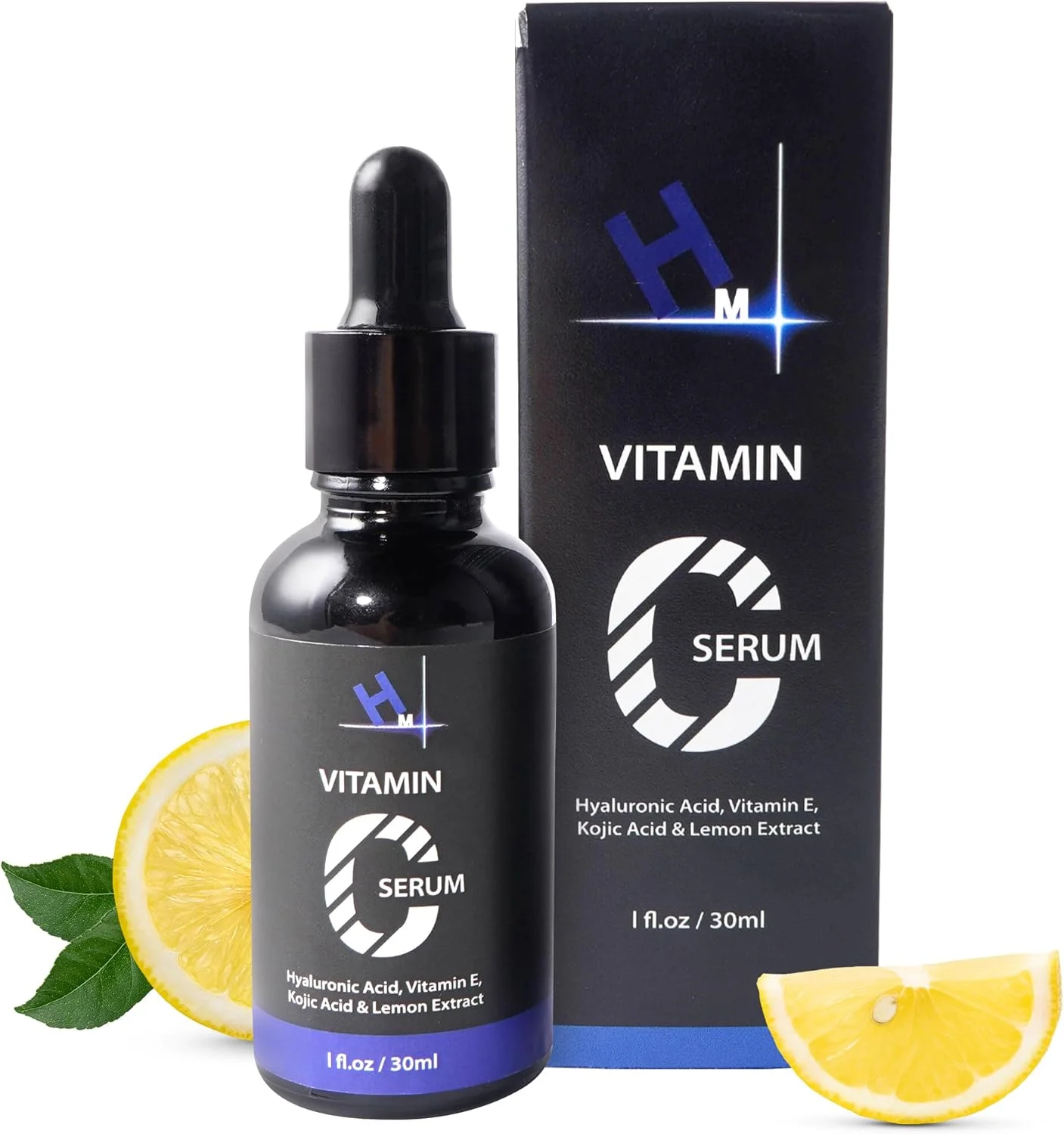 سرم ویتامین C HM با اسید هیالورونیک، ویتامین E و 1 درصد کوجیک اسید | ضد پیری و روشن کننده | کاهش چین و چروک و افزایش درخشندگی پوست
