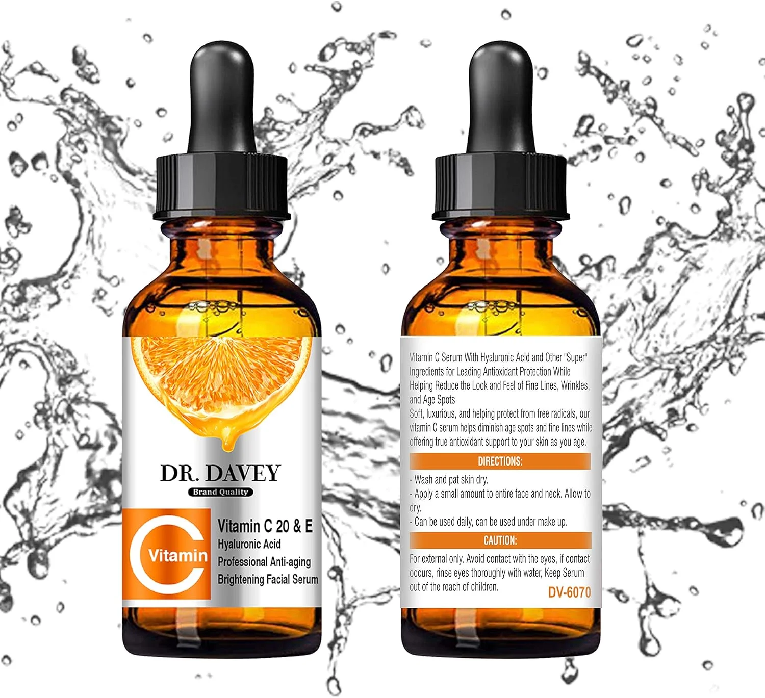 سرم صورت ضد پیری دکتر دیوی حاوی هیالورونیک اسید و ویتامین E و C