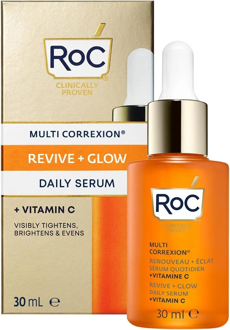 RoC - سرم روزانه ویتامین C Multi Correxion Revive + Glow - درمان ضد چروک، ضد پیری و یکنواخت کننده رنگ پوست - مرطوب کننده سفت کننده - 30 میلی لیتر