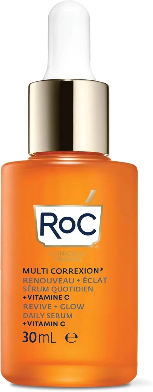 RoC - سرم روزانه ویتامین C Multi Correxion Revive + Glow - درمان ضد چروک، ضد پیری و یکنواخت کننده رنگ پوست - مرطوب کننده سفت کننده - 30 میلی لیتر