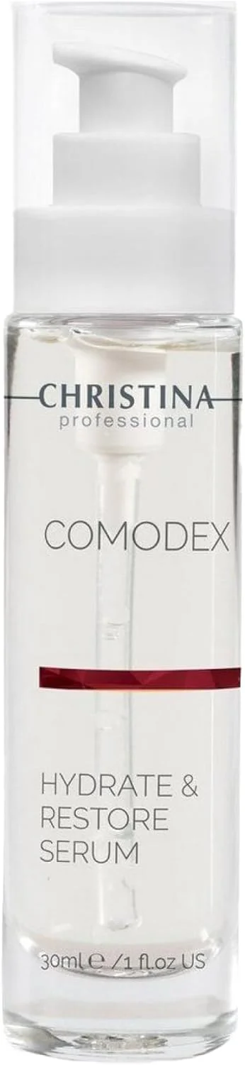 سرم آبرسان و ترمیم کننده پوست صورت کریستینا کومودکس حاوی هیالورونیک اسید و ویتامین C، مناسب پوست های چرب، مختلط و نرمال، 30 میلی لیتر