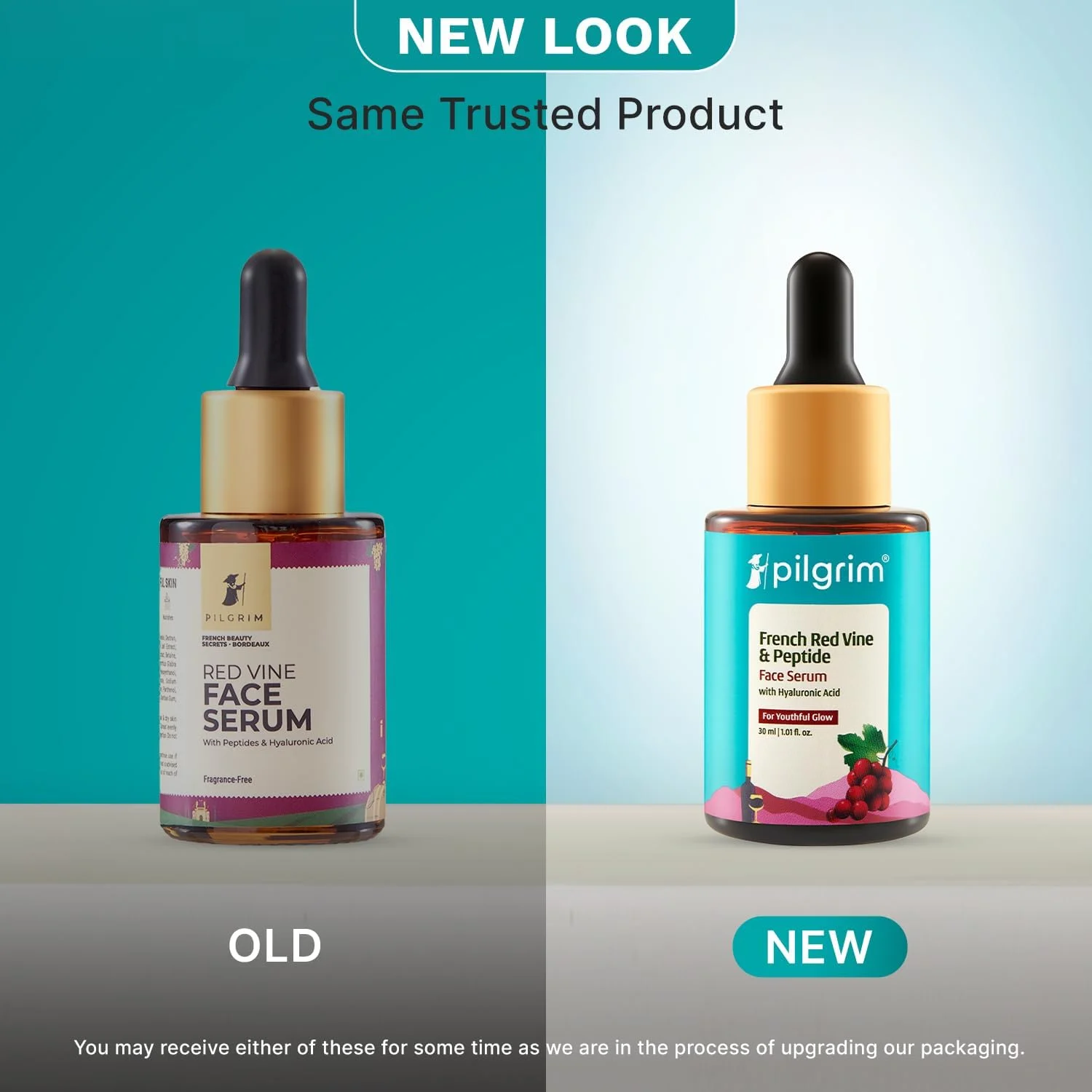 سرم صورت انگور قرمز فرانسوی و هیالورونیک اسید پیلگریم | سرم انگور قرمز برای صورت | سرم هیالورونیک اسید برای صورت | مناسب خانم ها و آقایان | مناسب انواع پوست | 30 میلی لیتر