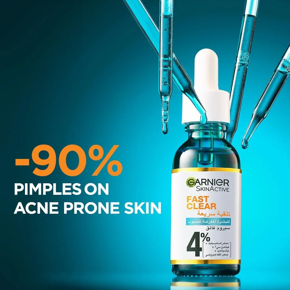 سرم تقویت کننده سریع پوست صورت Garnier Skinactive، حاوی اسید سالیسیلیک، 30 میلی لیتر