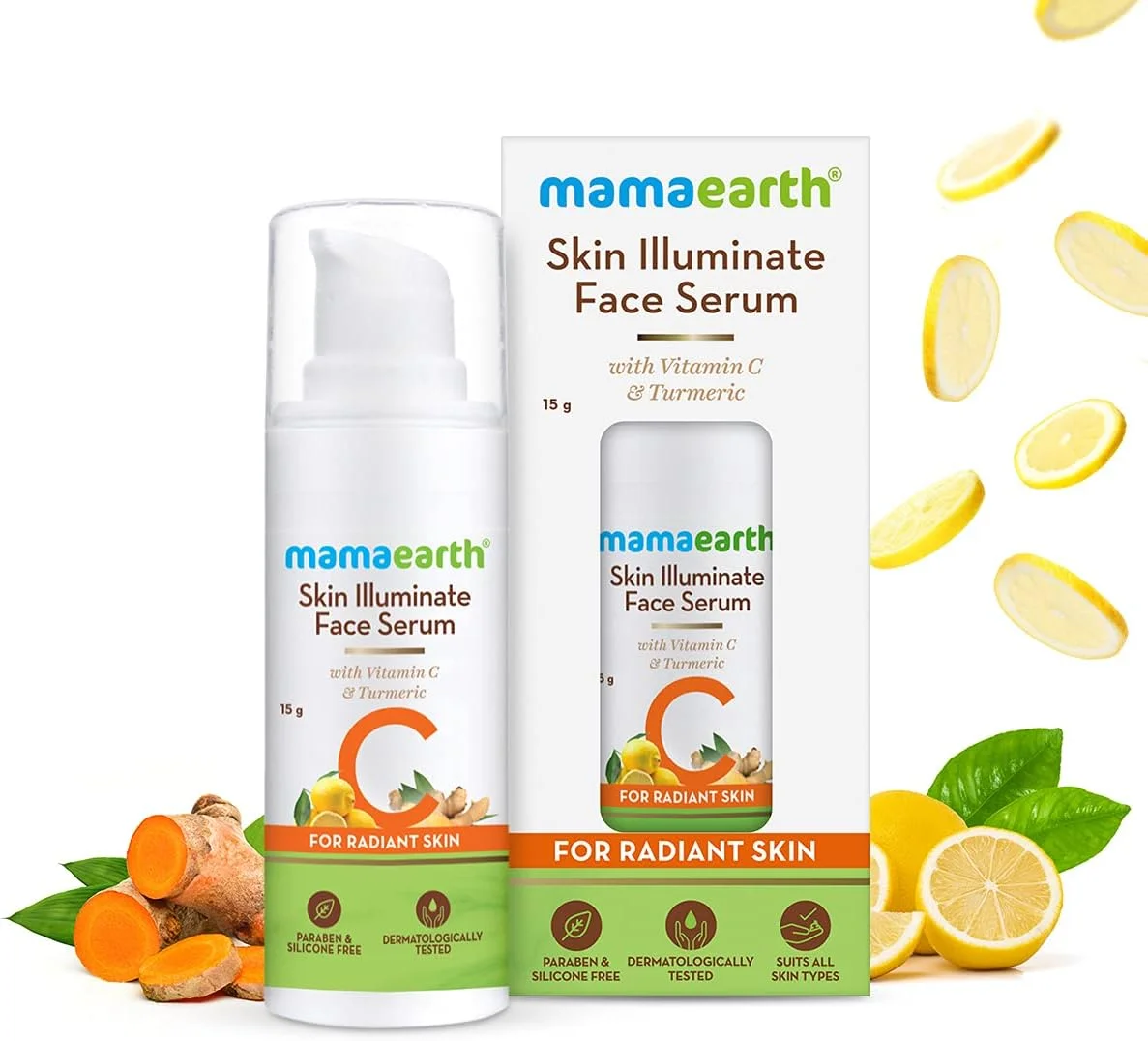 سرم صورت روشن کننده پوست ماماارت با ویتامین C و زردچوبه - 15 گرم