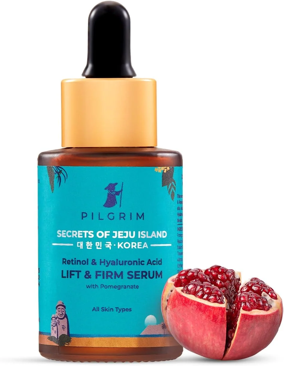 سرم لیفت و سفت کننده پوست حاوی رتینول 0.5% و هیالورونیک اسید 1% پیلگریم | سرم صورت | کاهش خطوط ریز و چین و چروک | مناسب آقایان و بانوان | مناسب انواع پوست | 30 میلی لیتر